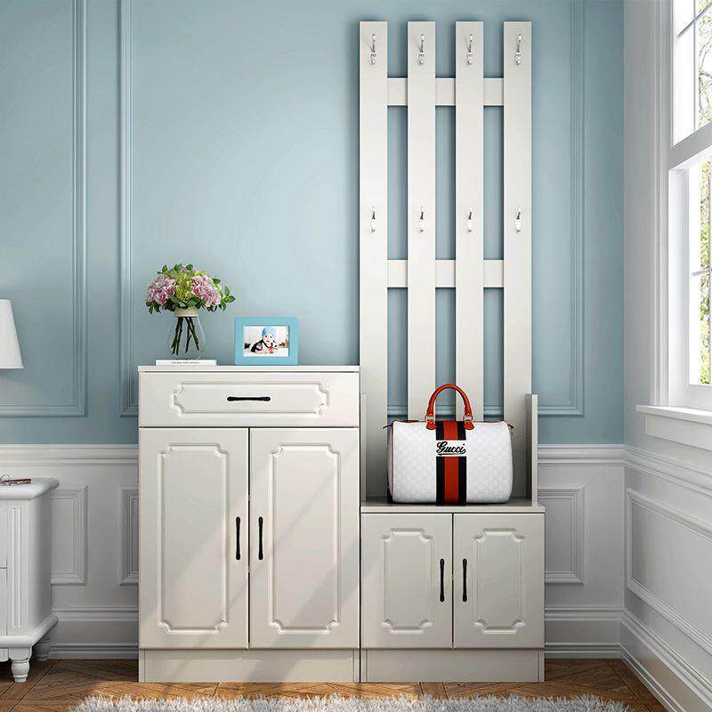 鞋柜隔衣帽架一厅体组合落地玄挂衣架门口换鞋BAM凳可坐现代断关