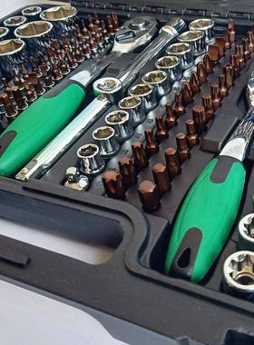 供应汽车扳手工套装22972快扳手2具16件套齿筒扳手组合速工具箱