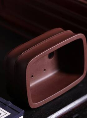 紫砂花盆唯珍竹节方长方马四槽盆精品形tb-63826手原矿名家工盆觅