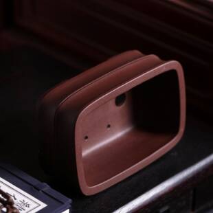 紫砂花盆唯珍竹节方长方马四槽盆精品形tb-63826手原矿名家工盆觅