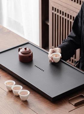 具仿乌金茶石盘家用泡茶托盘沥水小FRJ型干泡台茶台蓄水排茶海