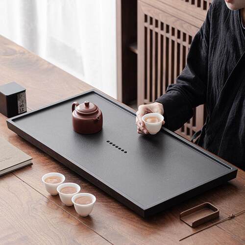 具仿乌金茶石盘家用泡茶托盘沥水小FRJ型干泡台茶台蓄水排茶海