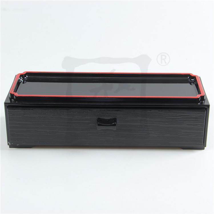 AR-001B塑烤漆餐厅筷子桶日式胶风格黑S木纹色抽拉式筷子盒