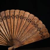 南芽工庄沉香折扇子高油越脂STD黑油老料镂空扇复古艺摆件国木风