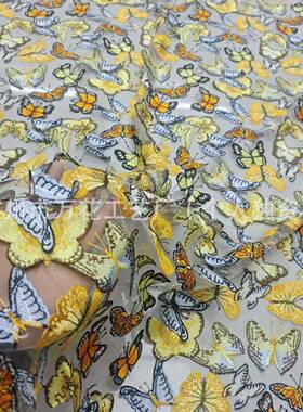 爆款料满幅多Y色刺绣蝴蝶密布贴PBQ服装辅DI手工装饰高立体绣花面