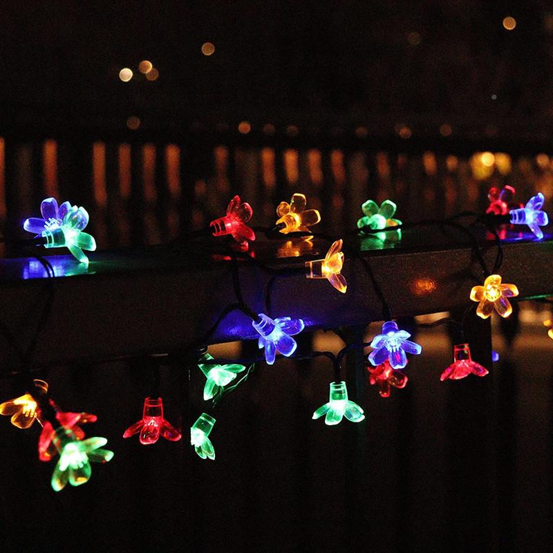 10头ED太CJE阳能露营灯园串节日彩0灯装饰灯串花户外圆球防水彩L
