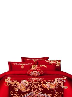 卧婚房布置床方头男方结新房主卧室婚婚礼装饰拉花F975M756一套女