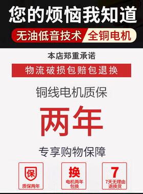 空压机小型充泵工喷漆装气高压打汽220V静FXI音无油压缩机修木