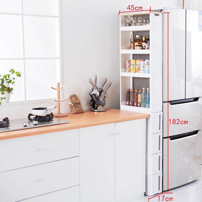 冰箱侧边厨房带滑轮收纳置物架抽屉式多层物缝隙夹缝柜卫生间窄储