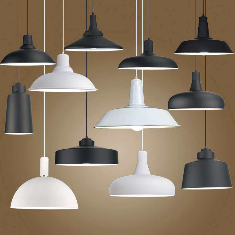 复古工业风餐厅时尚个性单个烧烤店商铺吊灯专用创意灯具黑色锅盖