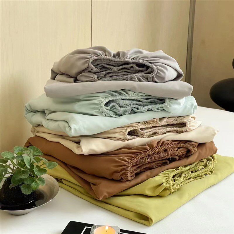 加厚100s全棉磨毛单品床笠 床单 秋冬长绒棉碳素磨毛纯色床护垫