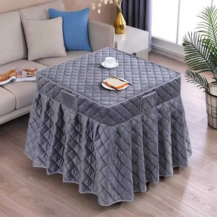冬季加厚加绒电炉罩套长正方形烤火桌子罩套取暖炉茶几桌罩烤火被