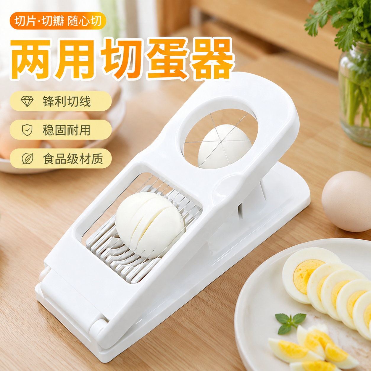 日式家用两用切蛋神器松花蛋