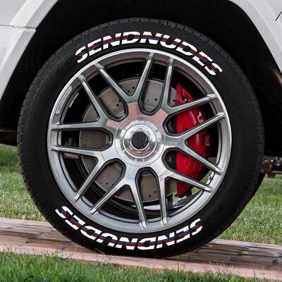 搞怪字母汽车轮胎改装贴纸PVC防水SENDNUDES汽车贴花