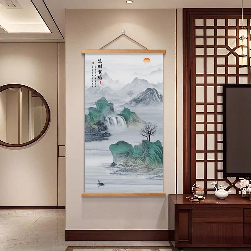 中式山水画水墨风格现代装饰画