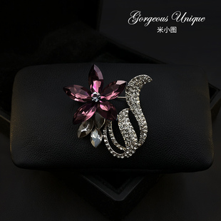 1333 典雅复古宫廷风晚宴礼服胸针 高档女士外套胸花西装别针配饰