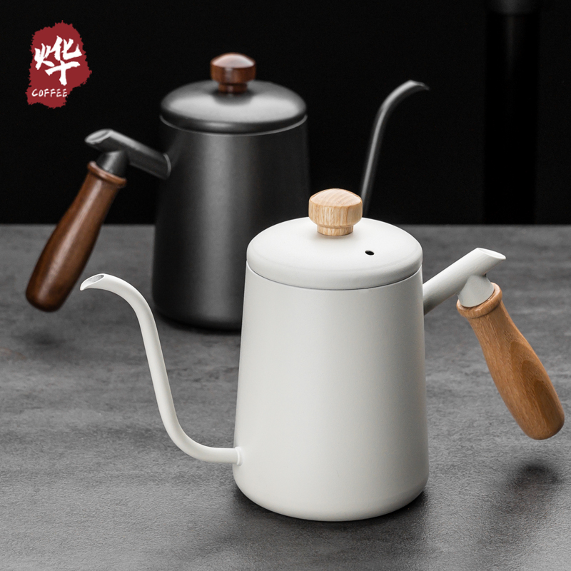 木柄控流手冲咖啡壶Y3经典造型稳水防烫圆润手冲壶天鹅颈垂直注水