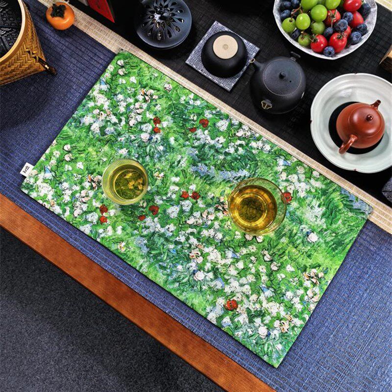 引之棉麻加厚复古印花小茶席布艺桌旗花卉茶垫民族风喝茶吸水茶布,居家布艺,茶席,淘宝优惠券,粉丝福利购,淘宝优惠卷