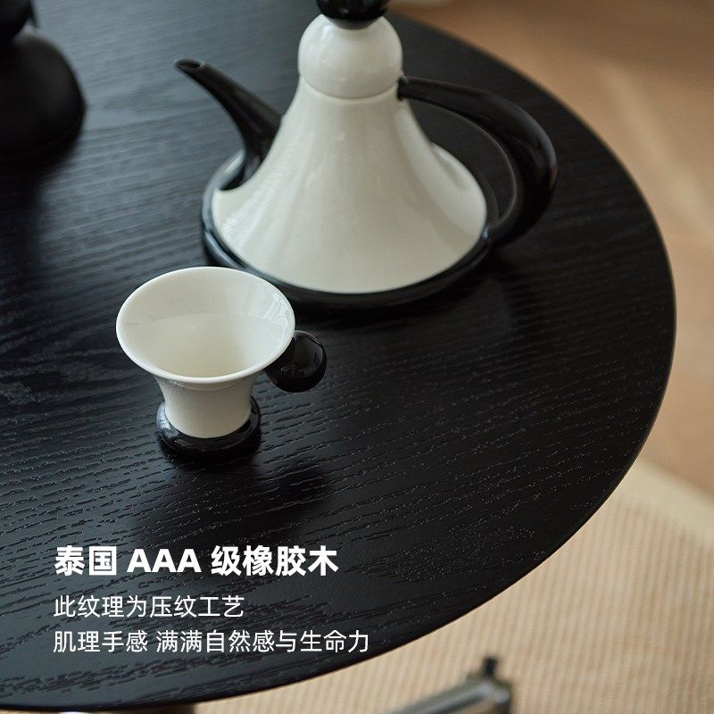 实木茶几可移动升降沙发边几客厅简易小角几黑色床头边桌小圆桌子