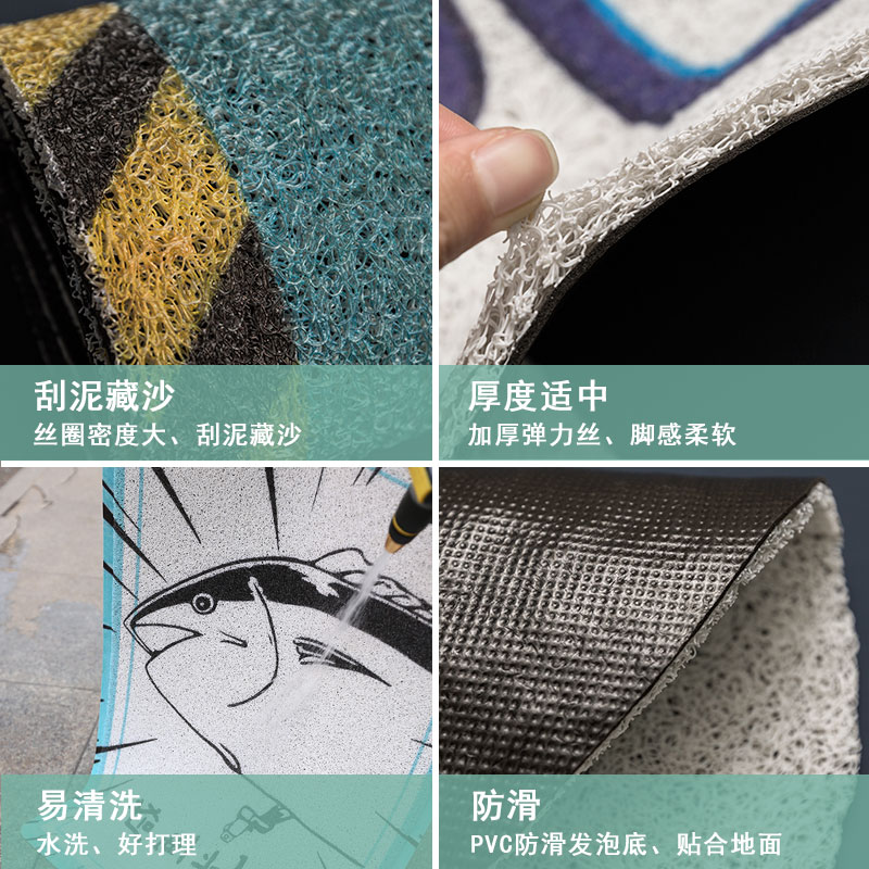 创意设计丝圈地垫进门地垫防滑家用客厅卧室门垫入户门脚垫门口垫