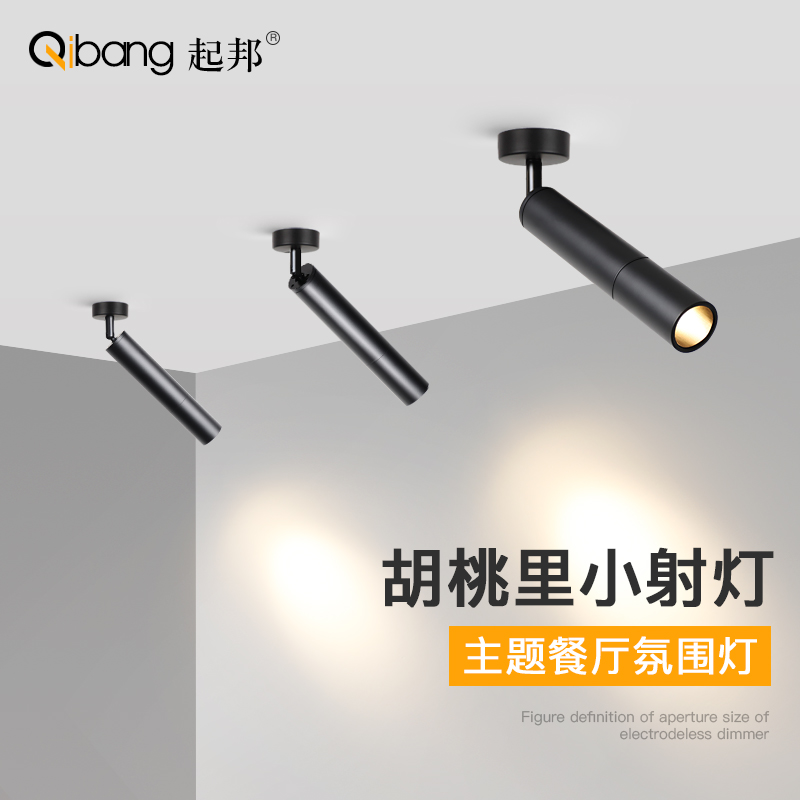 小射灯led轨道灯背景墙壁餐厅射灯聚光奶茶店酒吧氛围灯明装吸顶