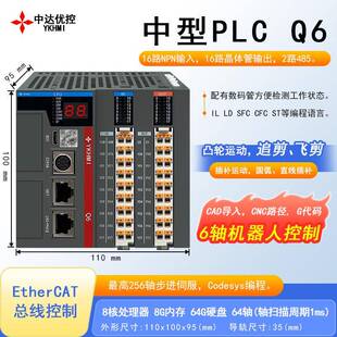 中达优控Q6中型PLC/codesys6轴机器人控制凸轮运动EtherCAT总线