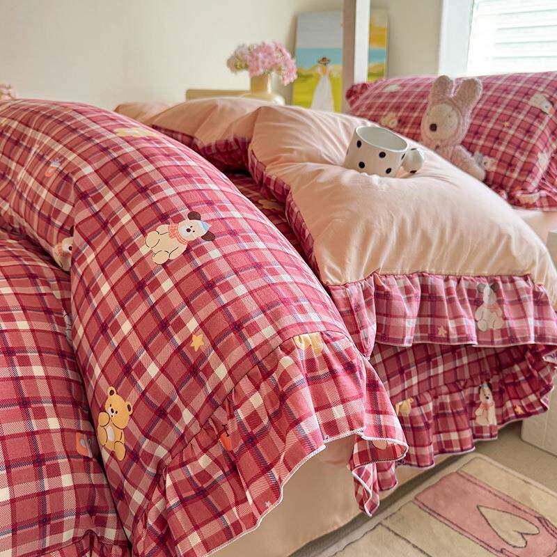床单被套学生宿舍单人四件套女生三件套双人被单被罩单件床上用品