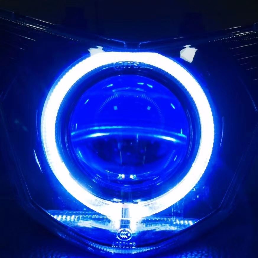 鬼一新款75W双光LED透镜65W透镜自带风扇秒启动可调APP恶魔眼直上