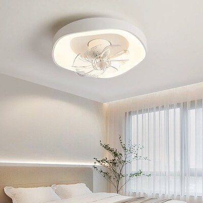 全光谱卧室风扇灯护眼房间吸顶灯极简吊扇灯家用隐形摇头餐厅灯具