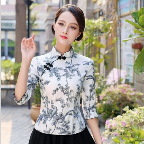 复古立领盘扣改良旗袍春夏季新款中国风唐装上衣日常茶人表演服装