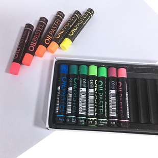 盟友12色中粗荧光色油画棒 软式蜡笔易上色 MOP-12F