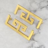 新中式 简约柜门抽屉纯铜对开门圆形衣柜拉手橱柜黄铜圆盘黄铜把手