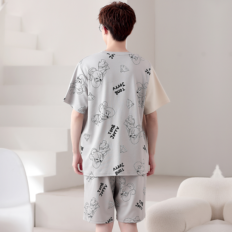 2023新款夏季睡衣男纯棉短袖薄款卡通家居服夏天宽松可外穿套装潮