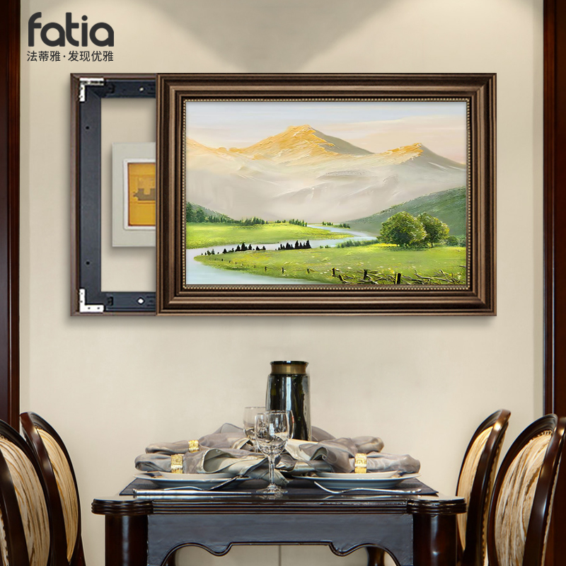 美式电表箱装饰画风景弱电配电箱遮挡挂画电闸箱壁画电源总开关画