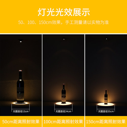 聚光灯小型旋转led牛眼灯3W开孔5嵌入式超薄酒吧柜子三色变光射灯