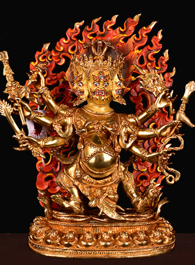 马头明王佛像护法纯铜10寸15寸鎏金供奉西藏藏传铜佛像桌面摆件