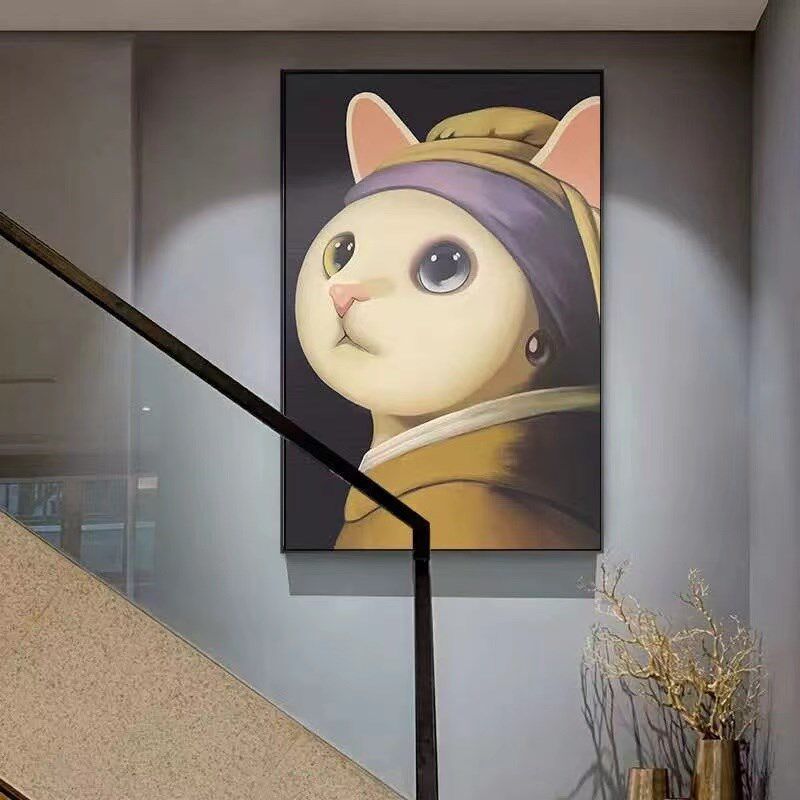 世界名画油画挂画儿童房间卡通版现代装饰画