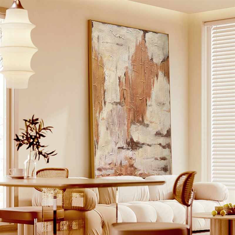 设计师款极简油画抽象玄关挂画日式客厅质感肌理侘寂赤贫风装饰画