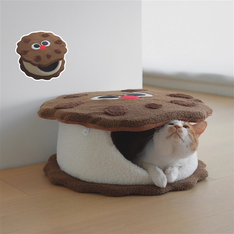 夹心饼干猫咪窝秋冬季保暖深度睡觉半封闭床垫屋可拆洗宠物用品,宠物/宠物食品及用品,狗窝/屋/帐篷/沙发,淘宝优惠券,粉丝福利购,淘宝优惠卷