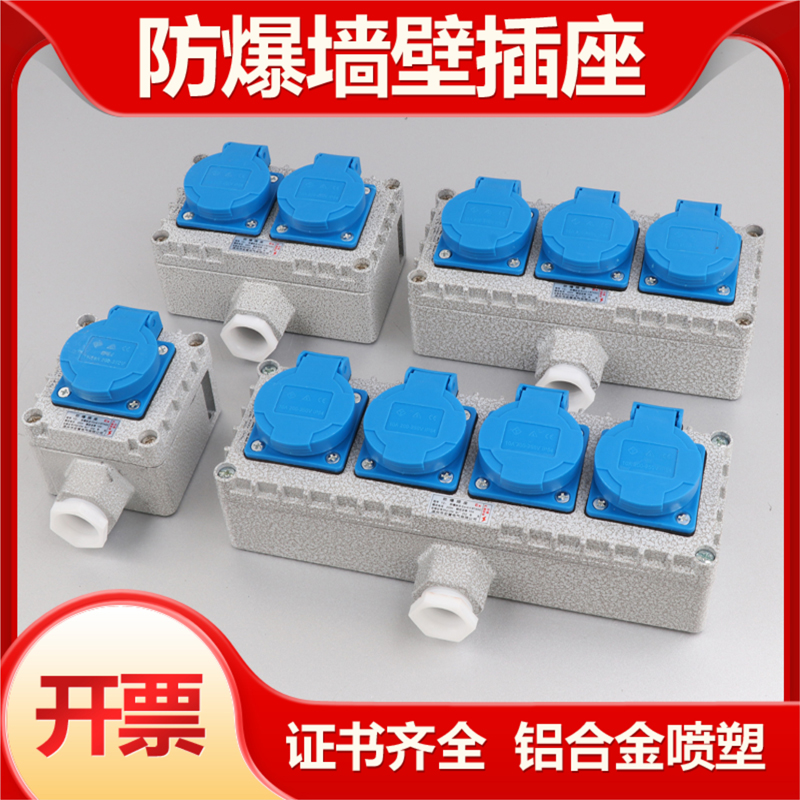 防爆插座220V五孔明装暗装通用10A/16A多孔86型工业防水消防开关