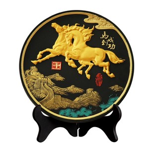 活性炭雕工艺品马到成功办公室摆件电视柜装饰品摆设客厅家居饰品