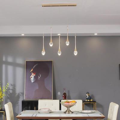 轻吊奢水水晶小吊晶长线灯卧室床头小吊背景餐厅吧台网红创意装墙