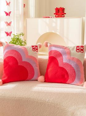 薇妮婚品结婚红色婚喜字压床娃抱枕一对婚庆房QGP新婚礼物娃发客