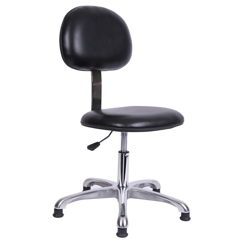 防静电椅子PU皮革靠背椅升降转椅实验室椅滑轮凳金属椅车间工作椅
