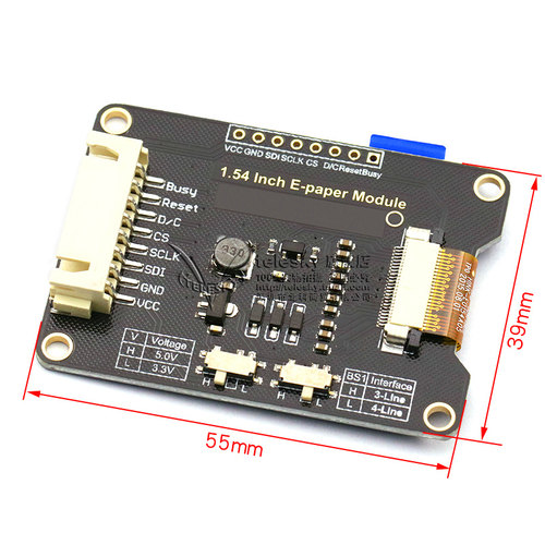 1.54寸墨水屏模块 黑白屏模块/E-paper电子纸显示屏STM32板