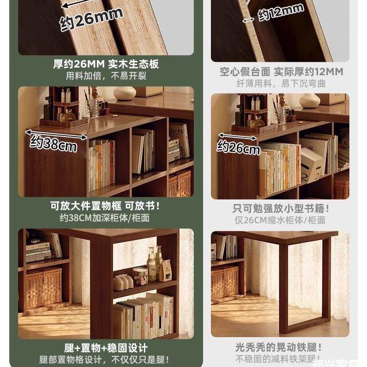 实木岛台餐桌一体可伸缩家用2025年新款中台桌可旋转中古风吧台桌