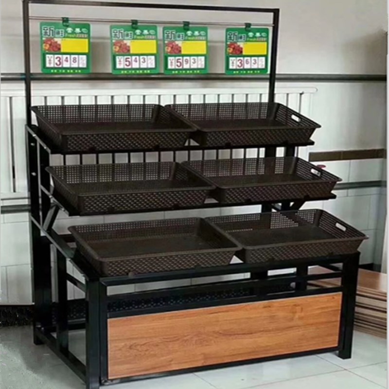 新款超市果菜架水果蔬菜架超市蔬菜水果货架多功能水果展示架生鲜