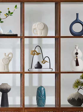 新中式摆件客厅玄关博古架软摆设摆放现代书房国风禅意装饰品茶室