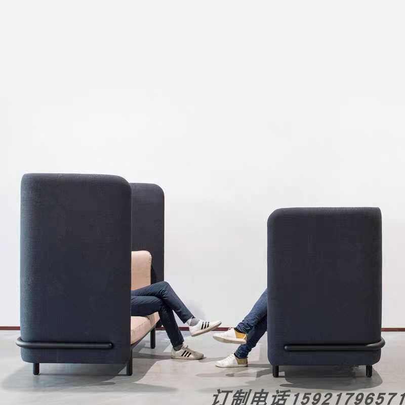 北欧现代免洗科技布艺酒吧背咖啡厅高定制工业卡座艺洽谈铁风沙发