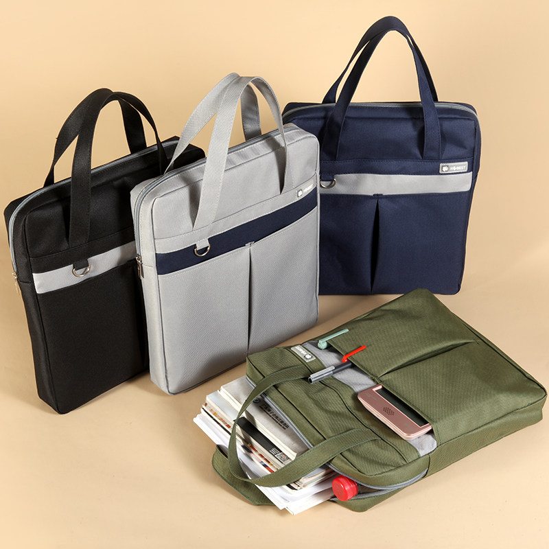 学生竖款拎书袋儿童补习补课包牛津布立体手提美术袋A4防水文件袋